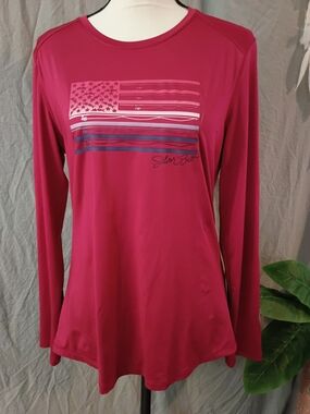 Silver Bolt Women's Long-Sleeve Crewneck Top - Raspberry